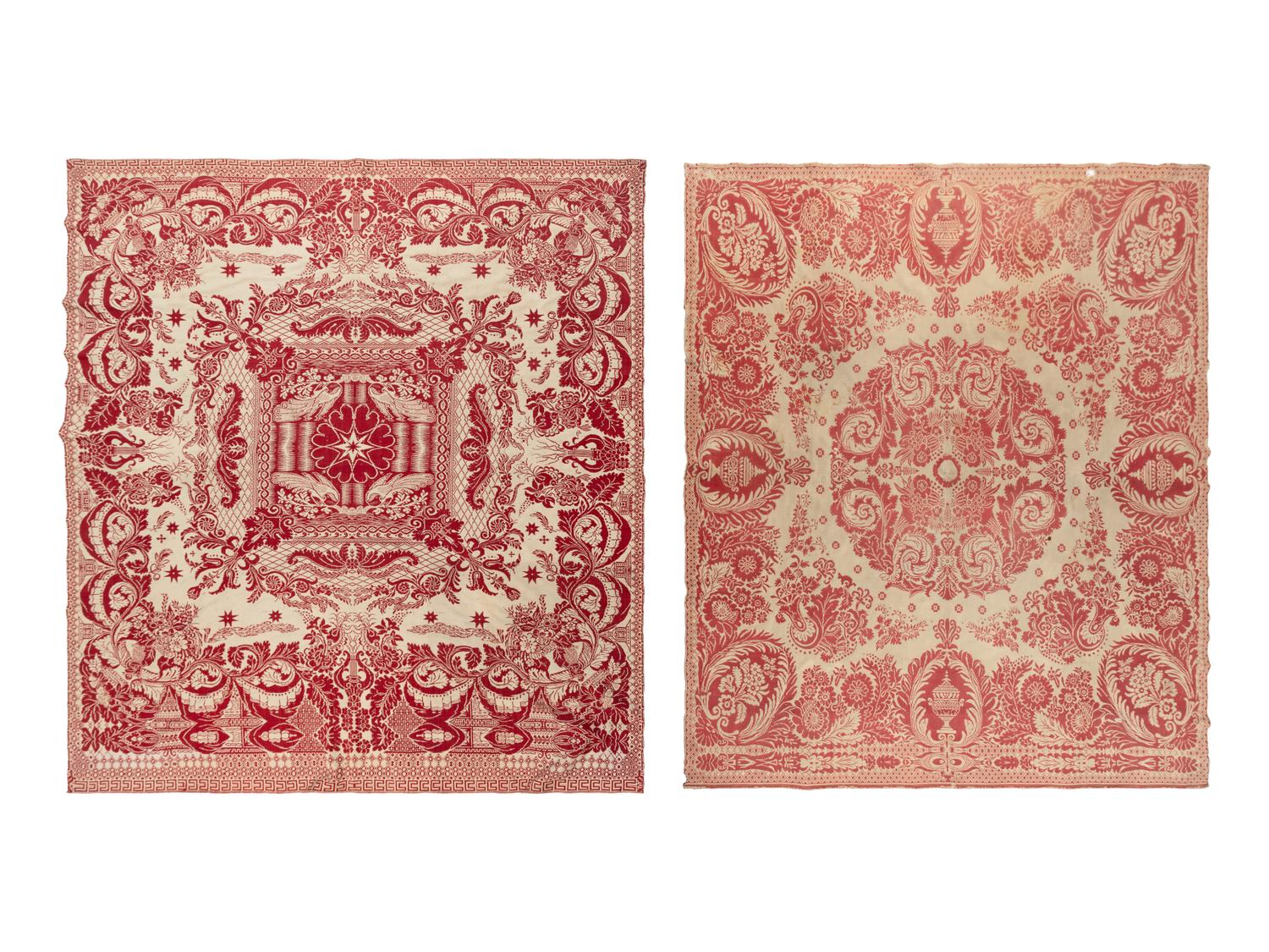 Two Cotton and Wool Jacquard coverlets