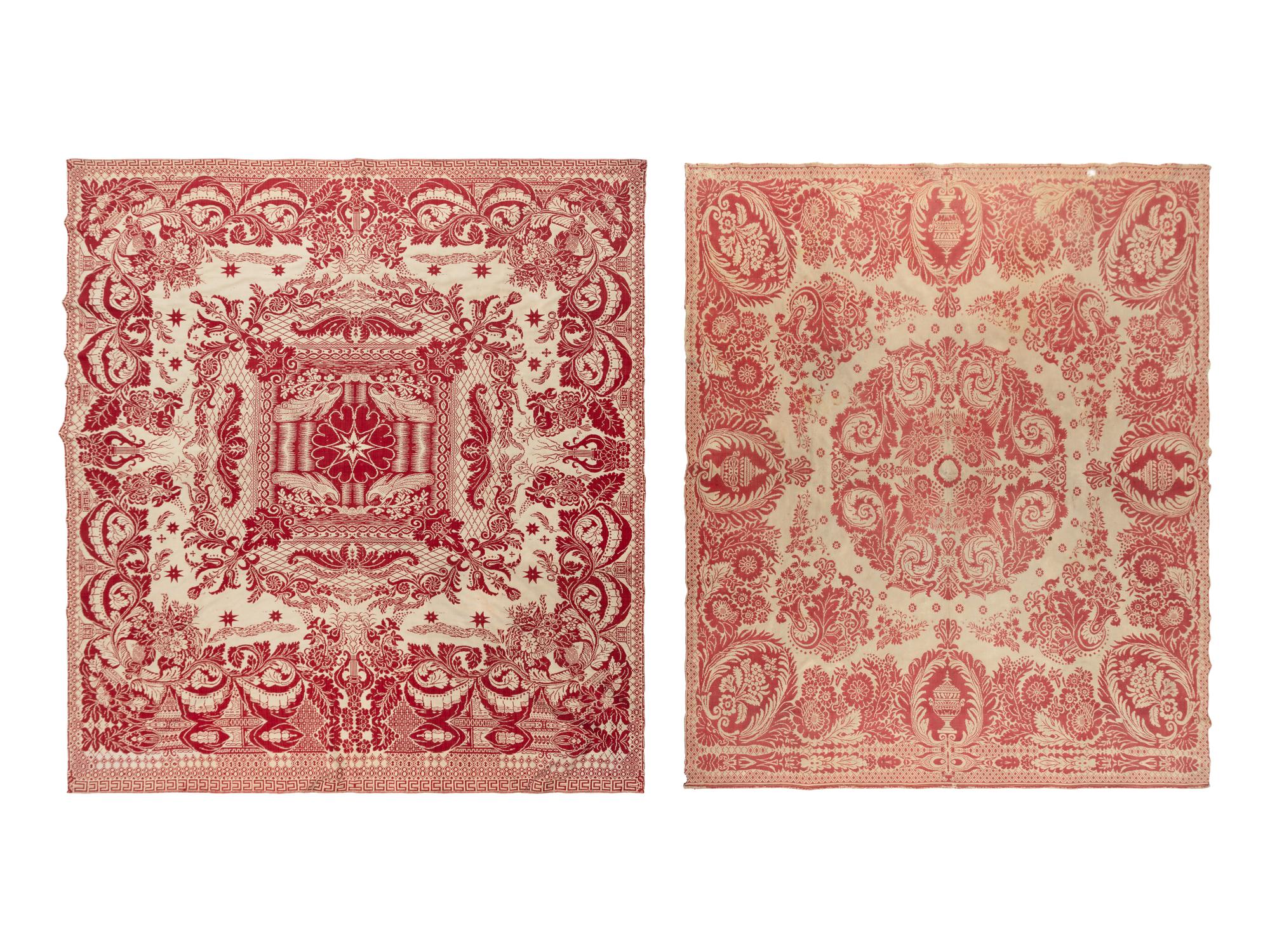 Two Cotton and Wool Jacquard coverlets