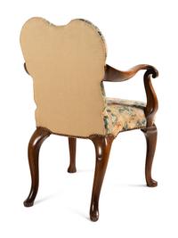A George I Walnut and Needlework Upholstered Armchair