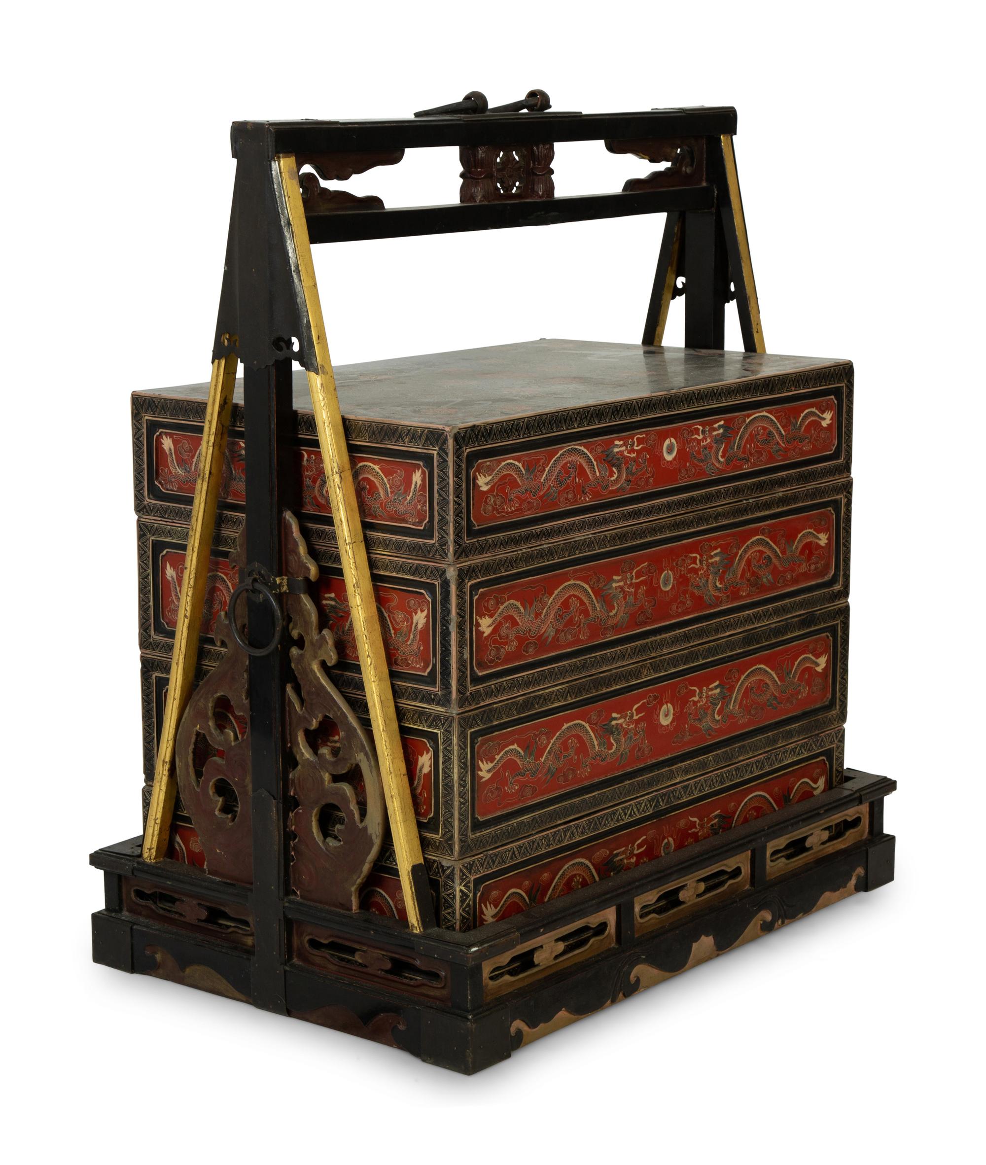 A Chinese Painted and Lacquer Marriage Chest — EARLY 20TH CENTURY