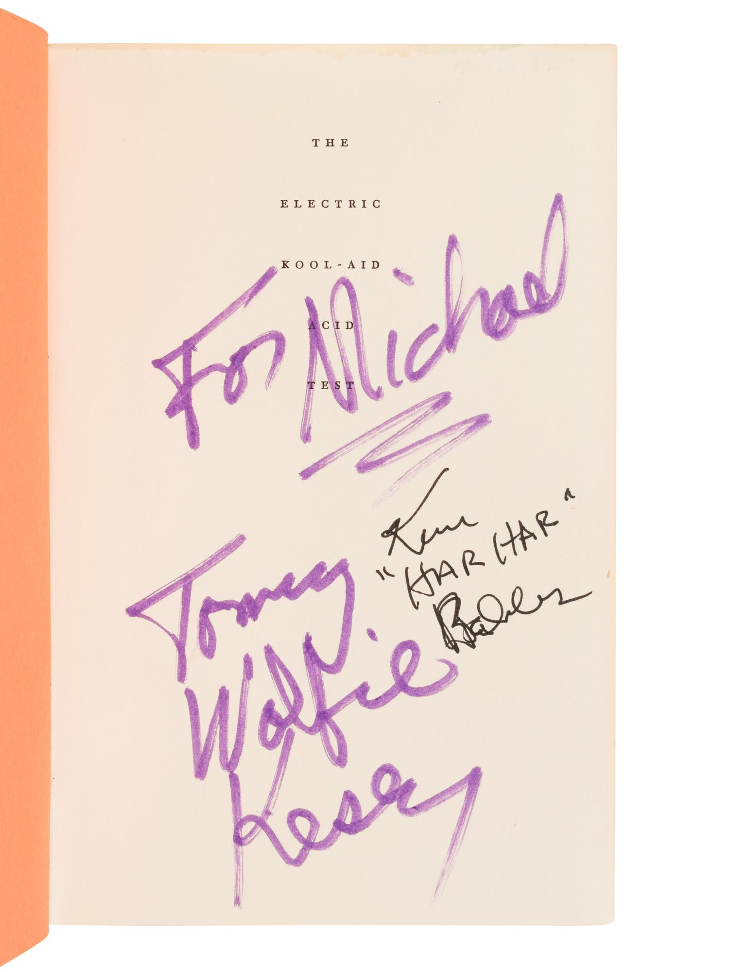 WOLFE, Tom (1900-1938). The Electric Kool-Aid Acid Test. New York: Farrar, Straus and Giroux, [1968].