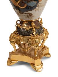 A Pair of Gilt Bronze Mounted Satsuma Porcelain Vases