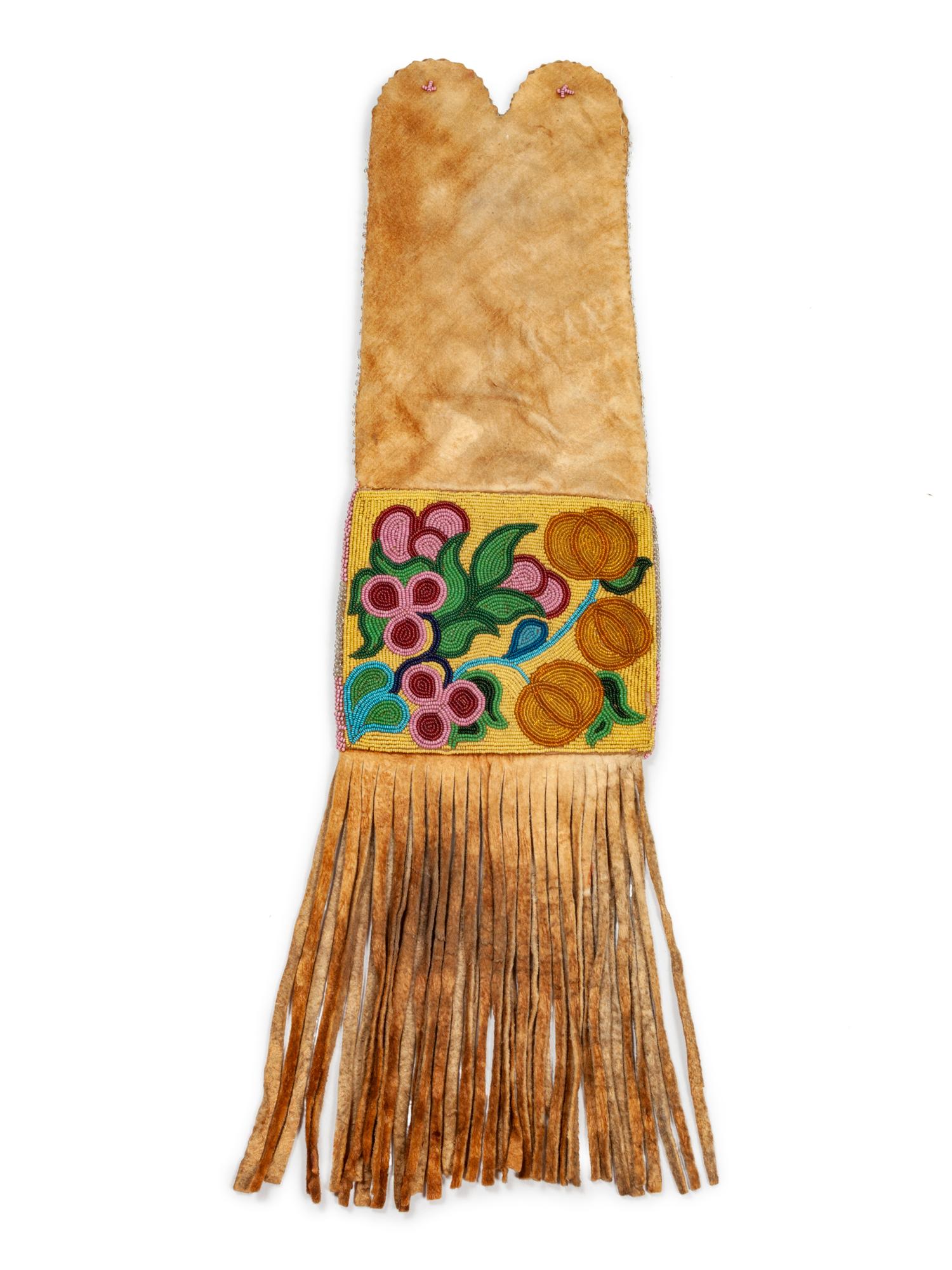 Northern Plains Beaded Hide Tobacco Bag