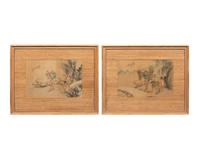 Six Chinese Ink and Color Paintings on Silk