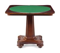 An American Empire Mahogany Flip-Top Games Table