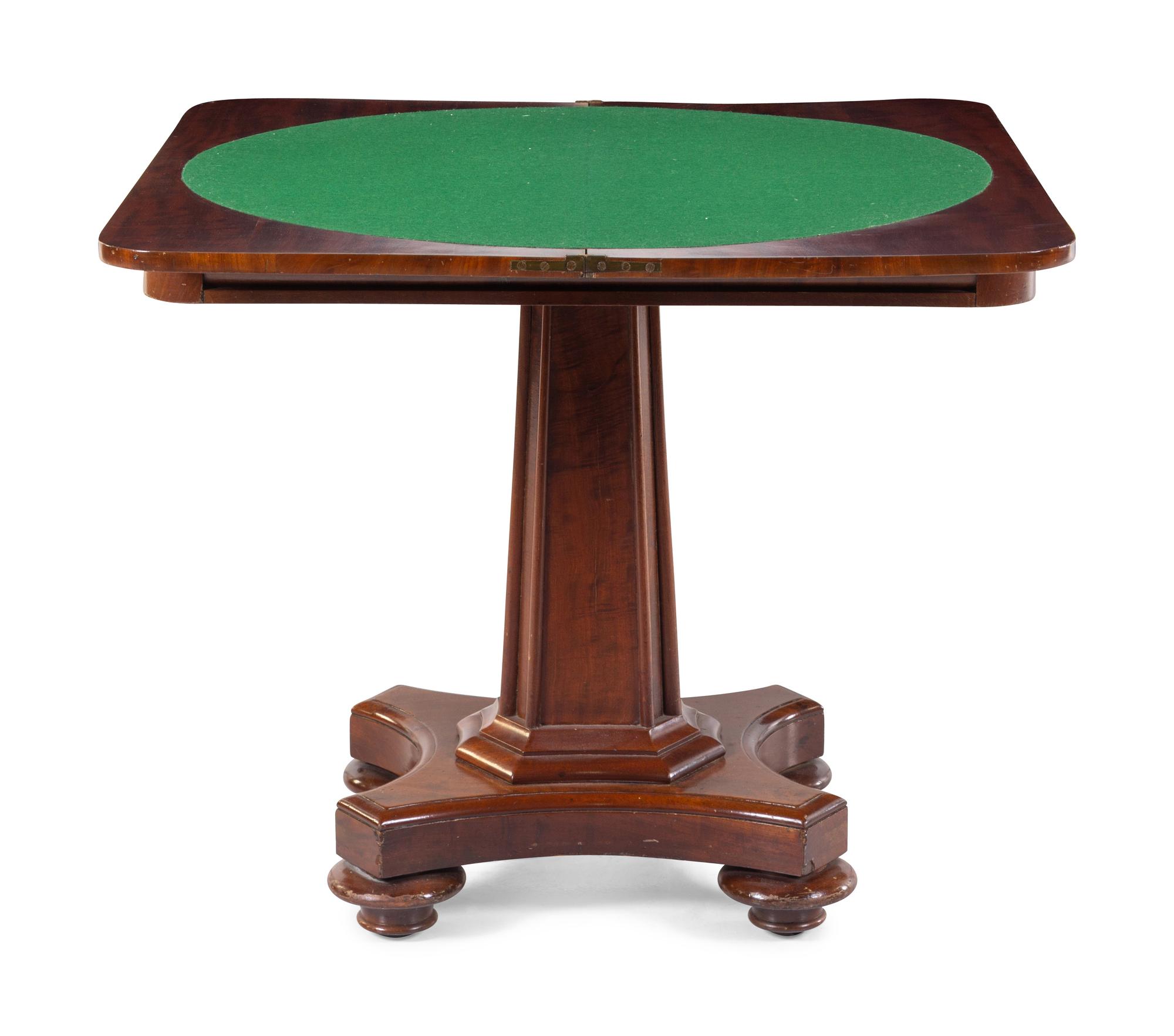 An American Empire Mahogany Flip-Top Games Table