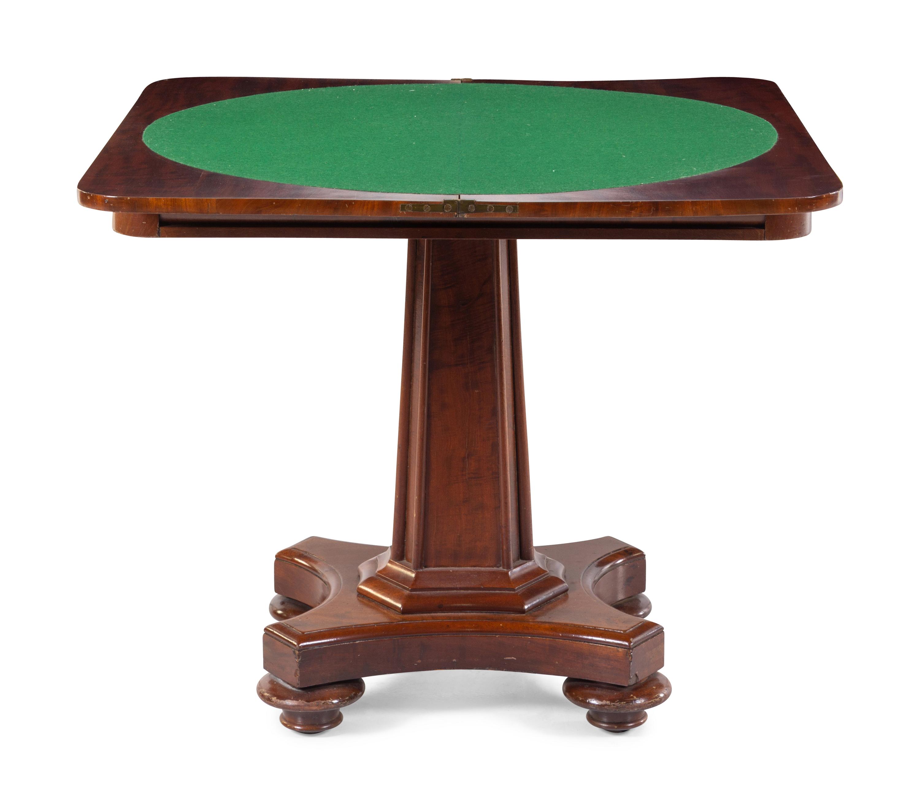 An American Empire Mahogany Flip-Top Games Table