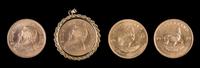 A Group of Four South African Kruggerand Gold Coins