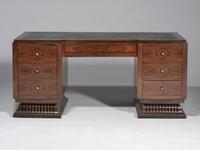 An Art Deco Walnut Pedestal Desk