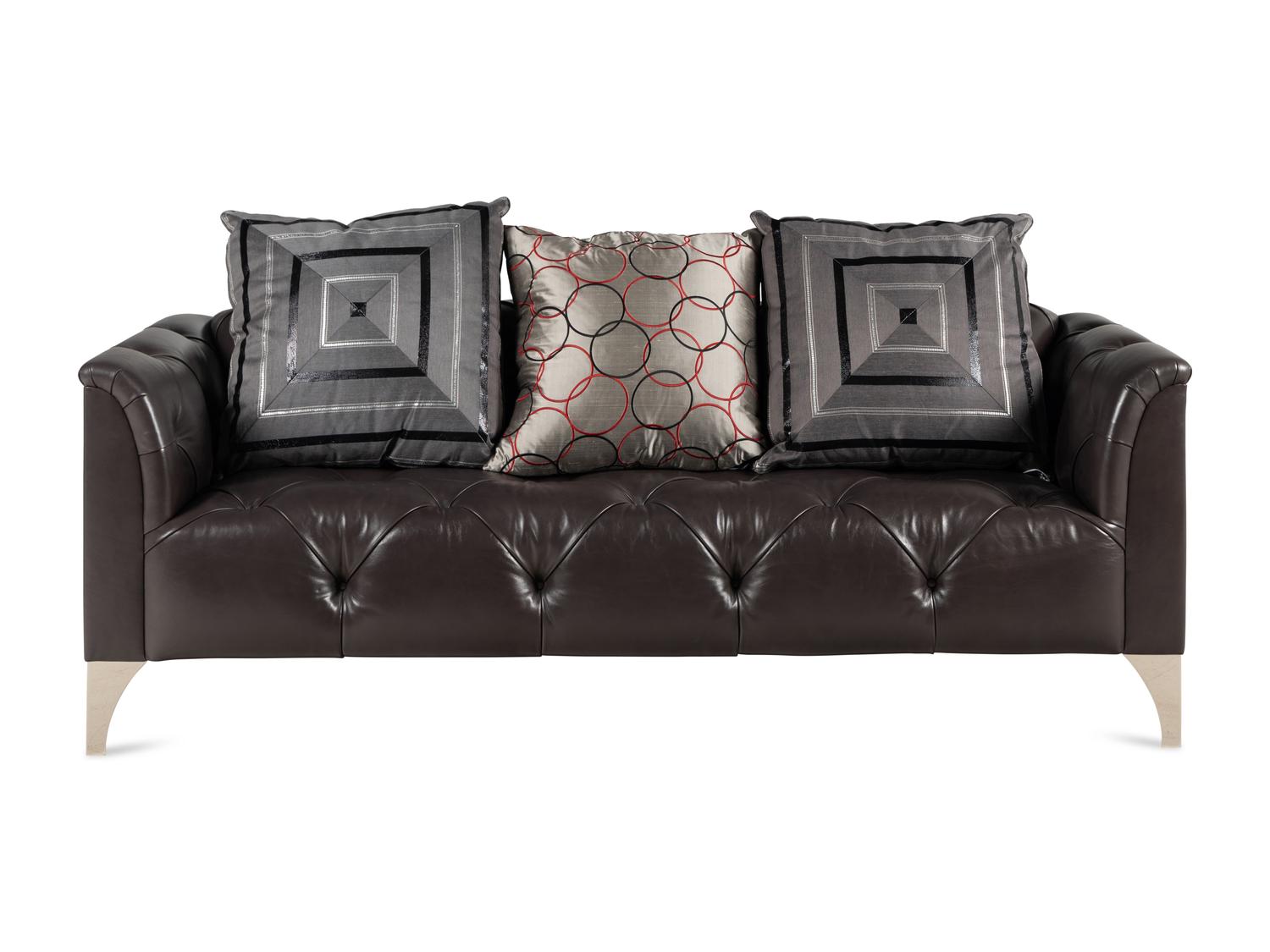 A J. Robert Scott Tufted Leather Sofa