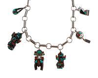 Zuni Channel Inlay Charm Necklace