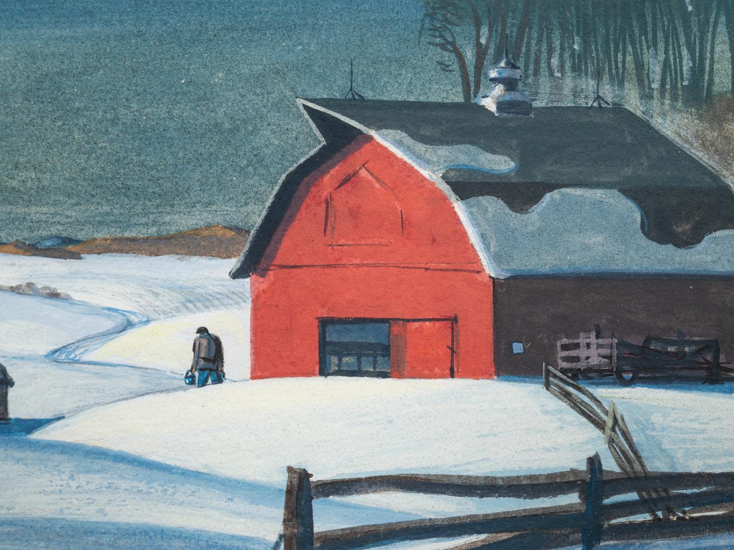 Red Barn in Snow