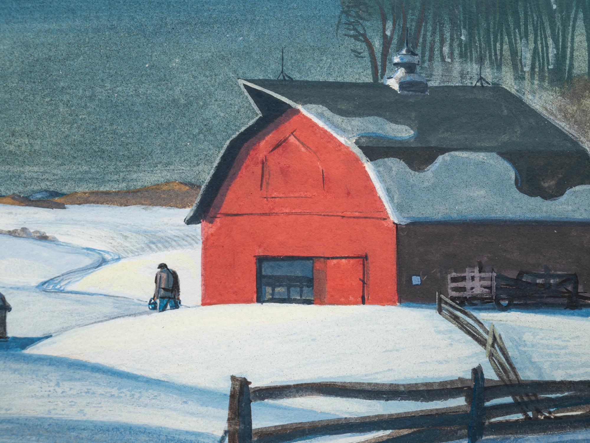 Red Barn in Snow