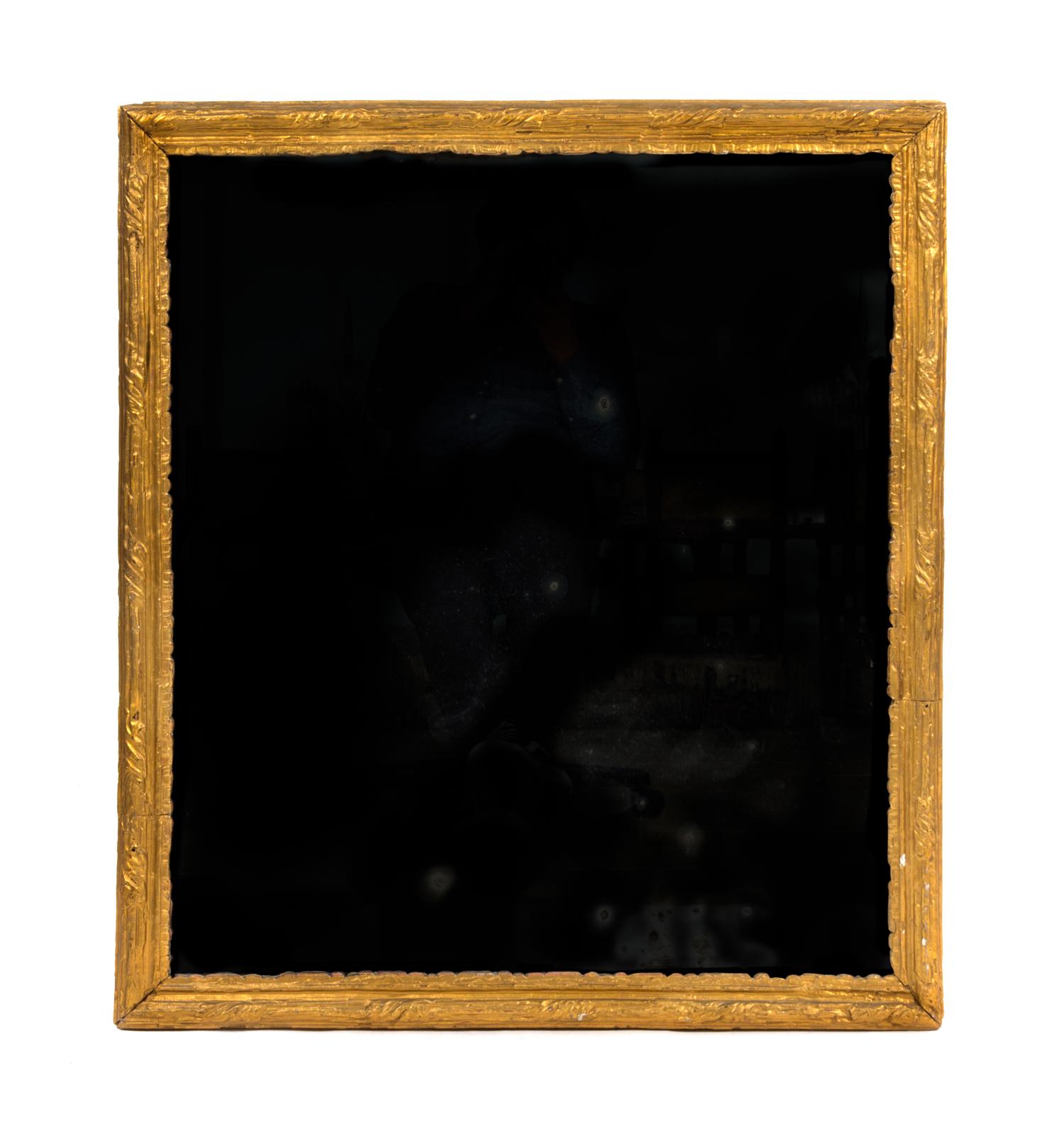 A Gilt Framed Mirror Height 30 x width 34 1/2 inches.