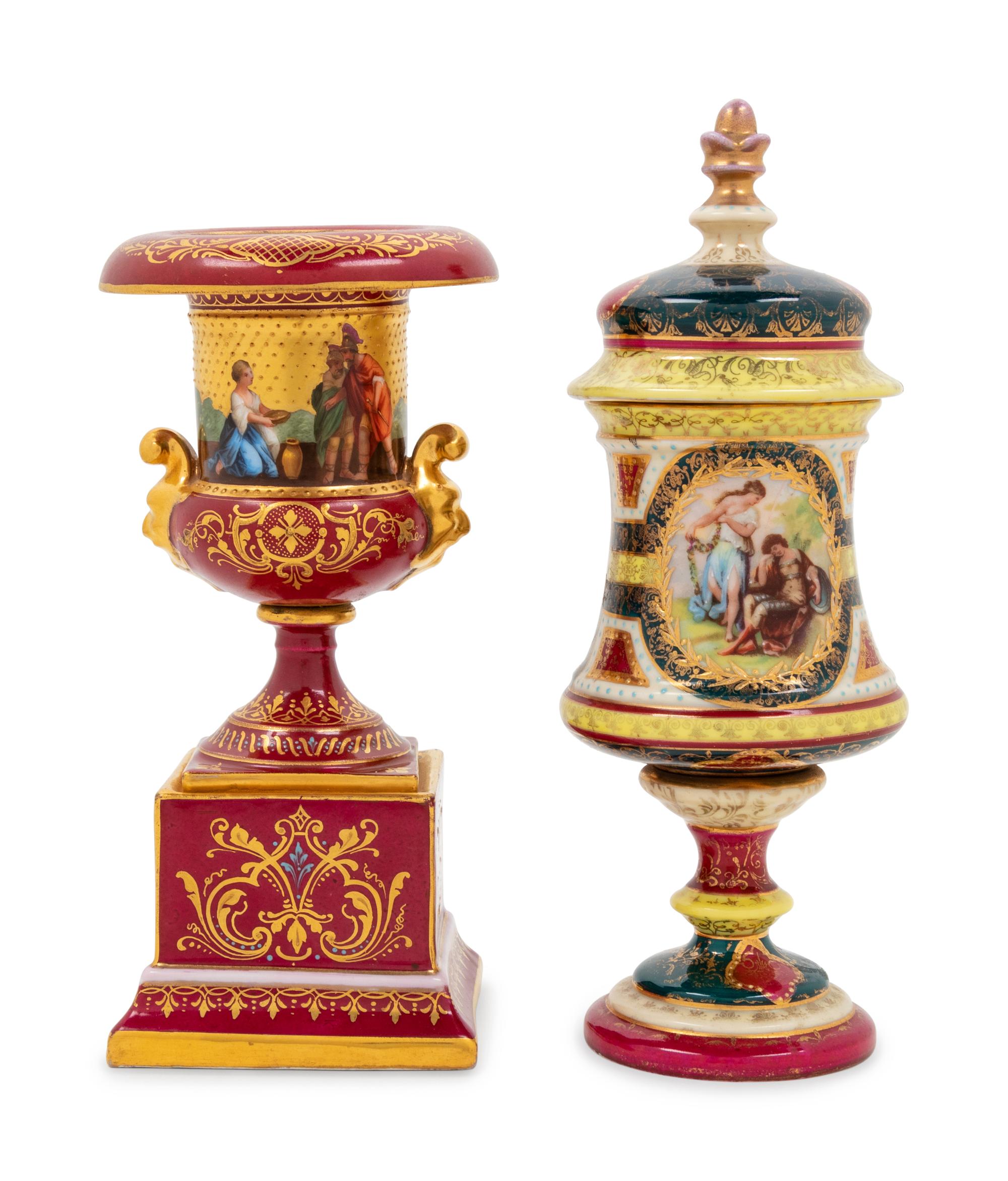 Two Vienna Style Porcelain Urns
