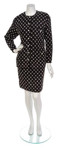 A Chanel Black and Cream Wool Tweed Skirt Suit,