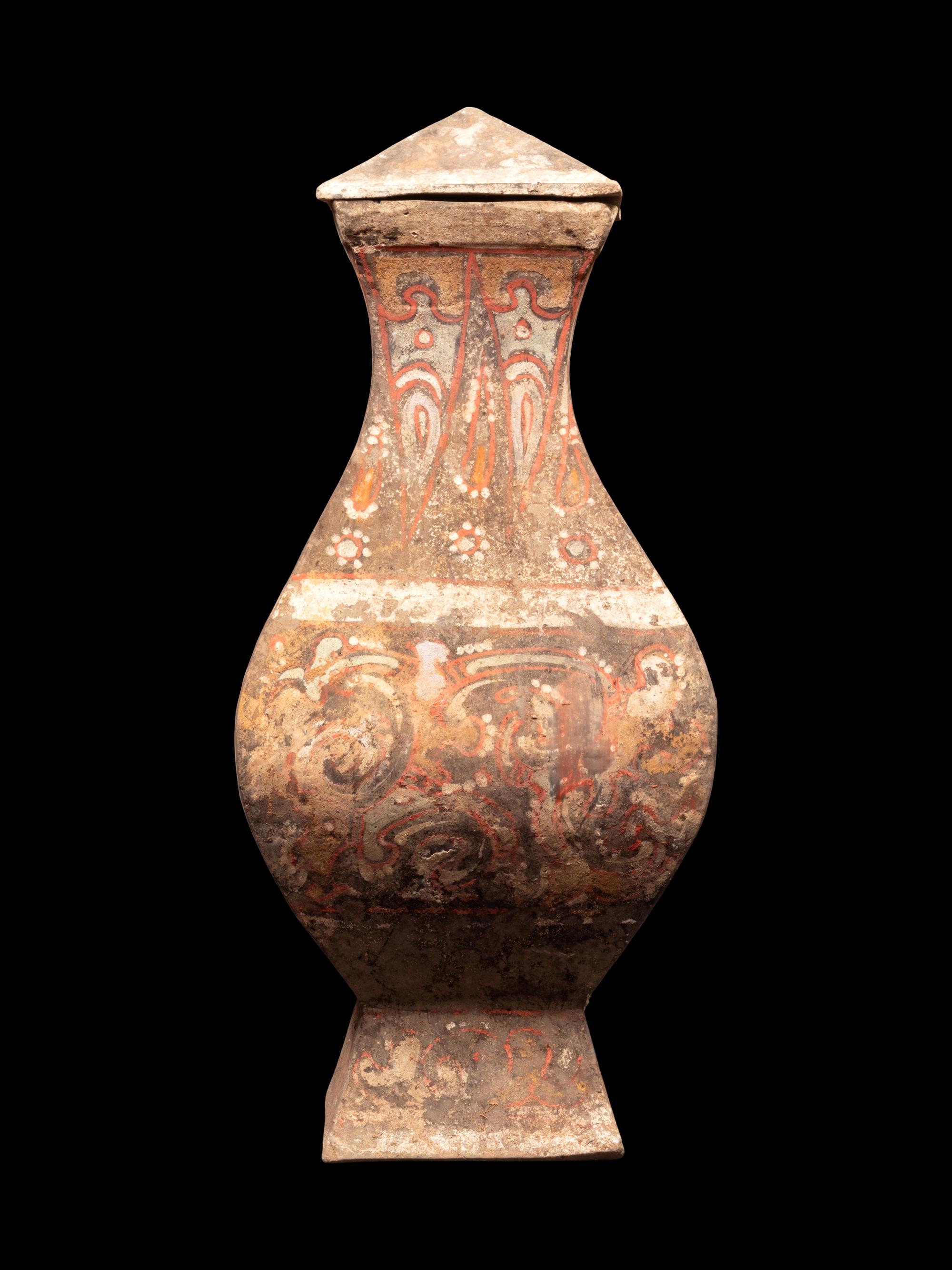 A Painted Pottery Covered Jar