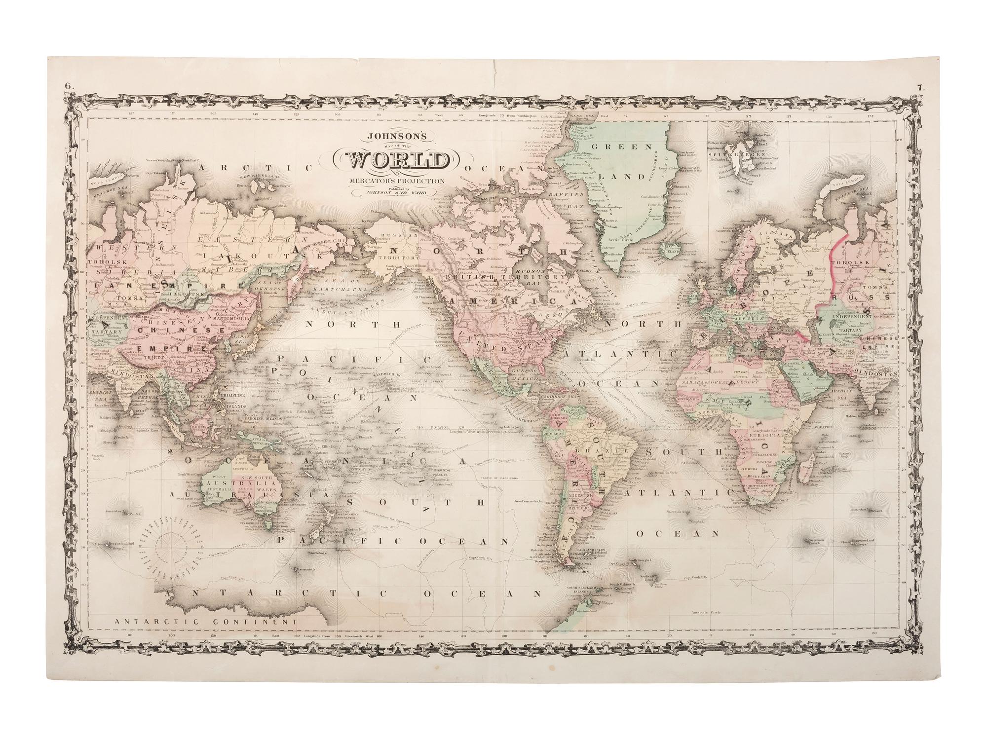 [MAPS]. 40+ maps published by Johnson & Ward, highlighted by US Civil War-period maps.