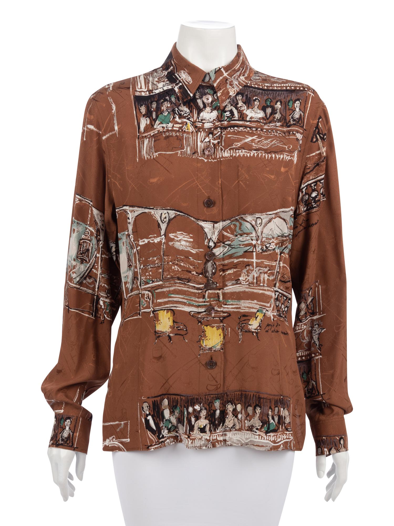 Five Hermès Tops: Three Shirts, One Sweater & One Top