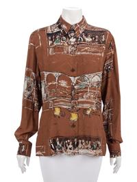 Five Hermès Tops: Three Shirts, One Sweater & One Top