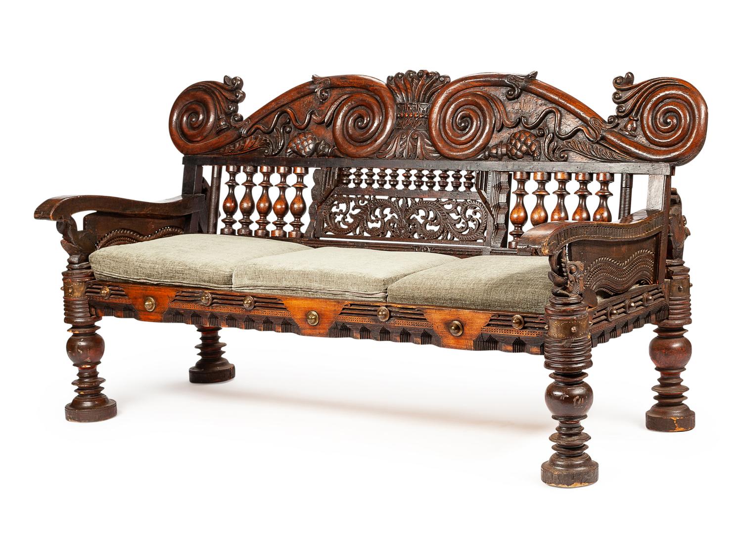 A Dutch Colonial Carved Settee