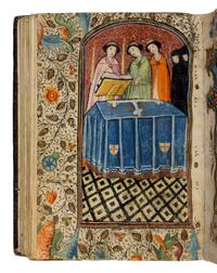 MASTERS OF THE GOLD SCROLLS (active Bruges, c. 1415-1450) Book of Hours, Use of Rome, in Latin and French, illuminated manuscript on parchment [Southern Netherlands, probably Bruges, c. 1420–1430]