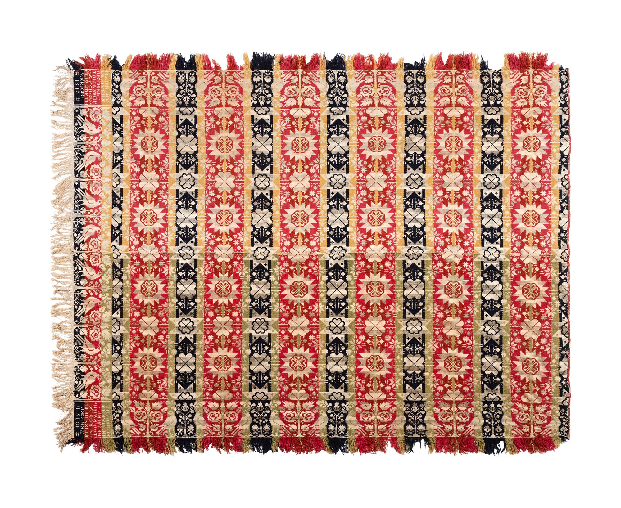 Three Jacquard Woven Cotton Coverlets