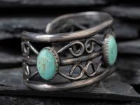 Navajo Silver and Turquoise Cuff Bracelet