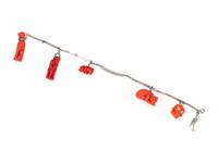 PLATINUM AND CORAL CHARM BRACELET