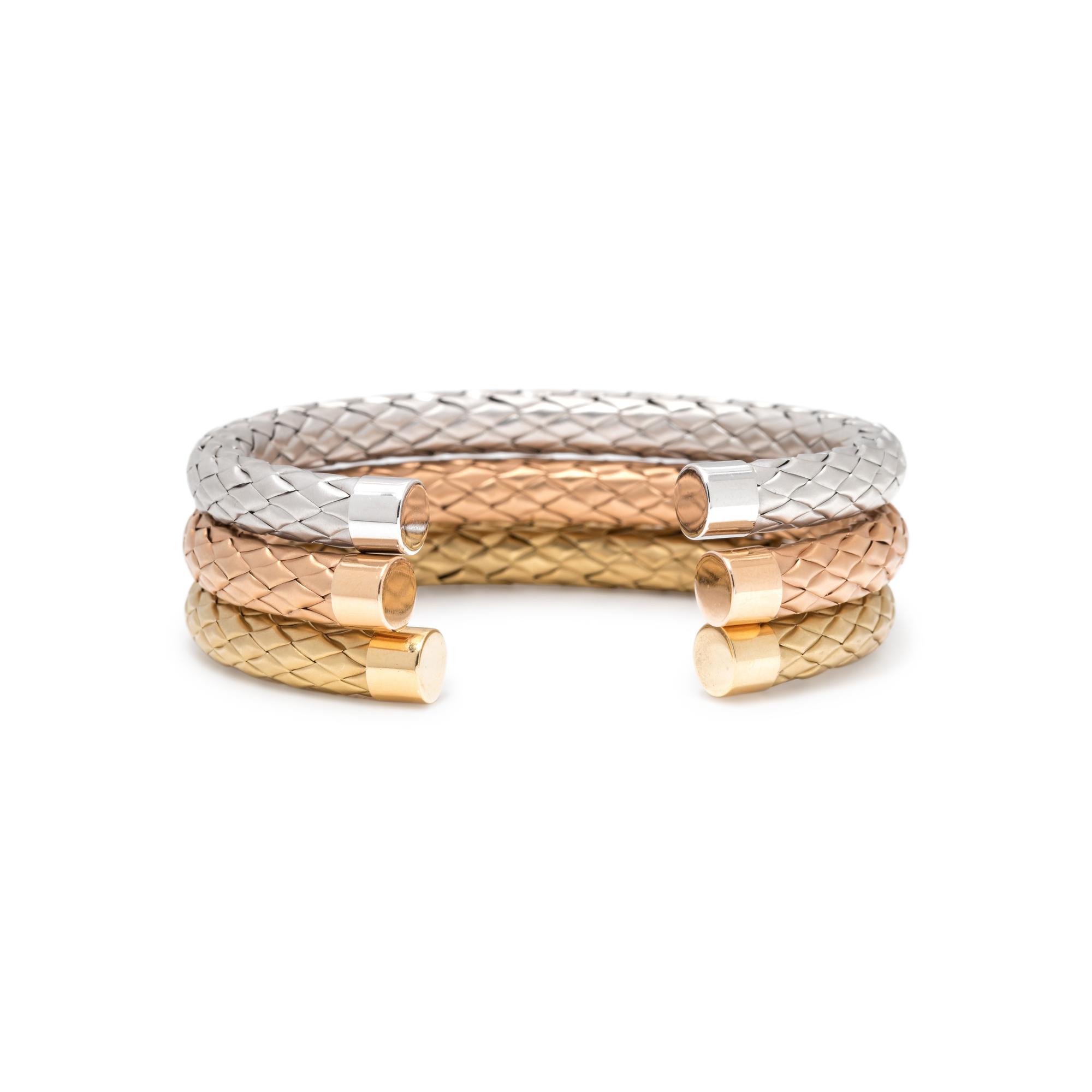 ROBERTO COIN, GOLD CUFF BRACELET SET