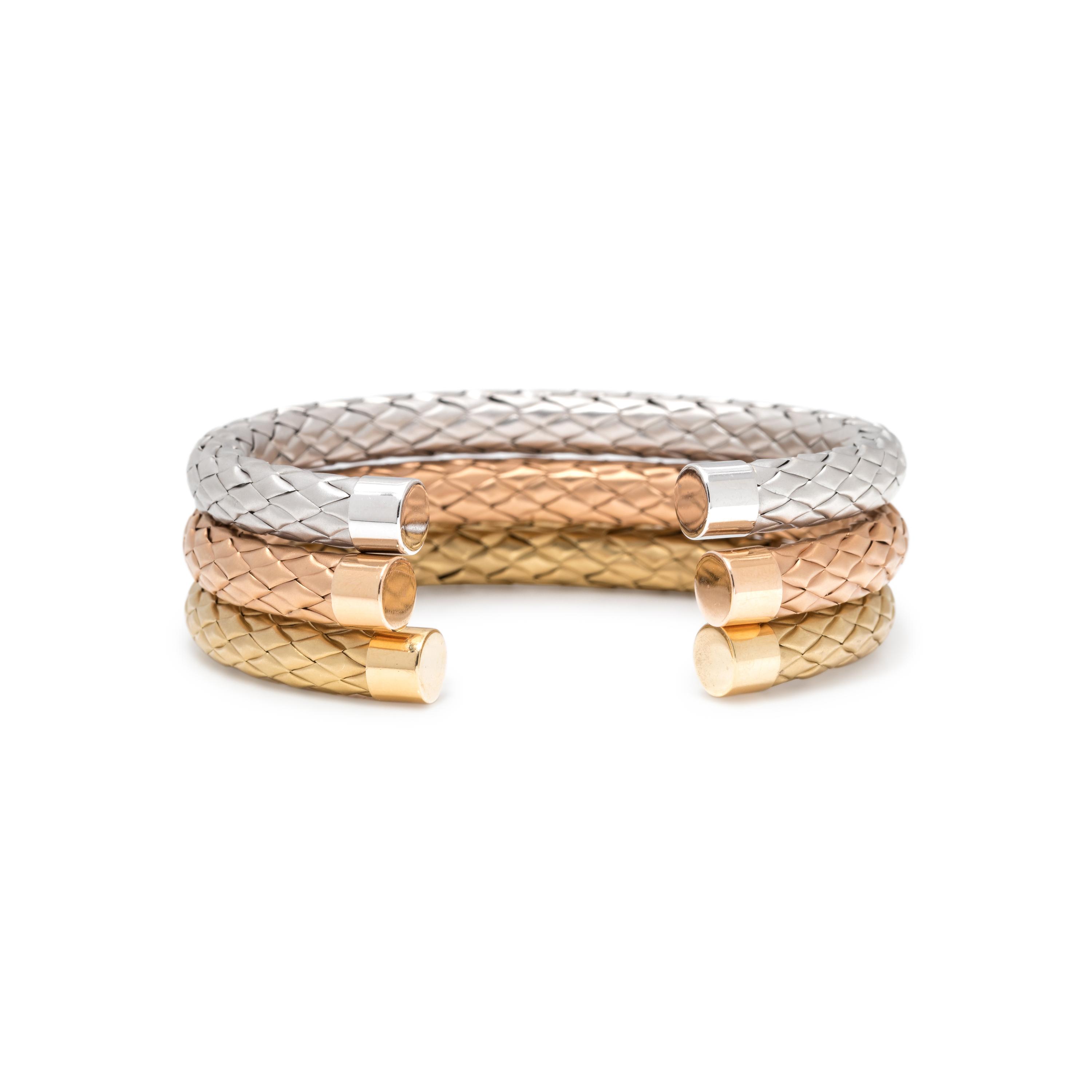 ROBERTO COIN, GOLD CUFF BRACELET SET
