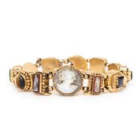 Multigem Cameo and Yellow Gold Bracelet