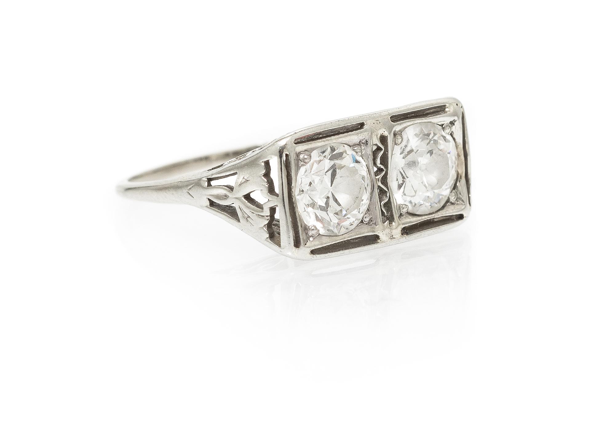 A White Gold and Diamond Ring, 2.10 dwts.
