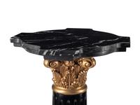 A Pair of Continental Painted and Parcel Gilt Marble-Top Pedestals