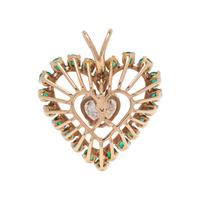 DIAMOND AND EMERALD HEART PENDANT