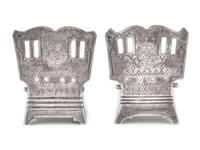 A Pair of Russian Silver Throne Salts