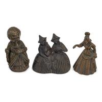 A Collection of Twenty-Four Bronze Figural Table Bells