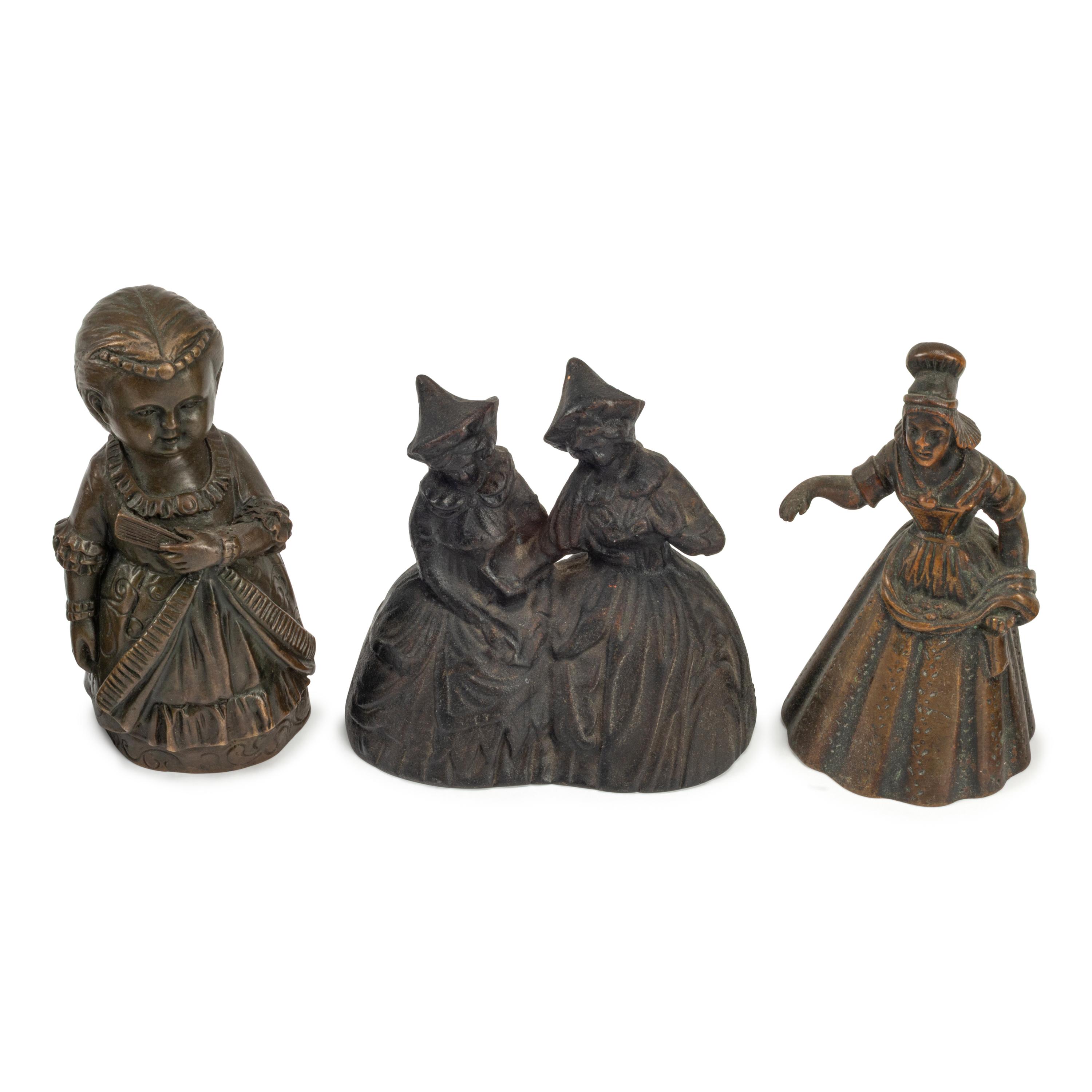 A Collection of Twenty-Four Bronze Figural Table Bells