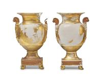 A Pair of Hand-Painted and Gilt Paris Porcelain Vases for the American Market