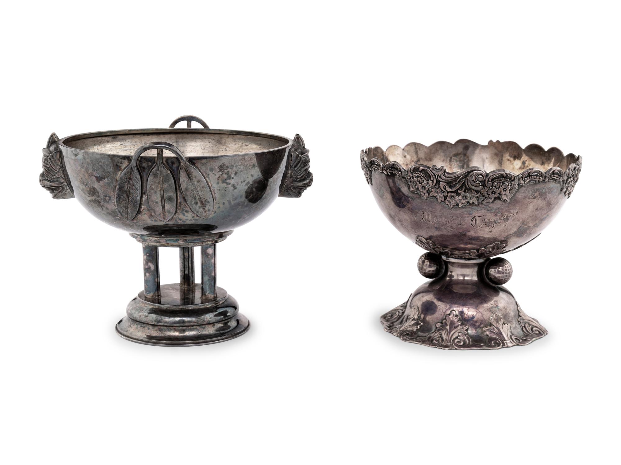 Two Japanese Sterling Silver Stem Bowls