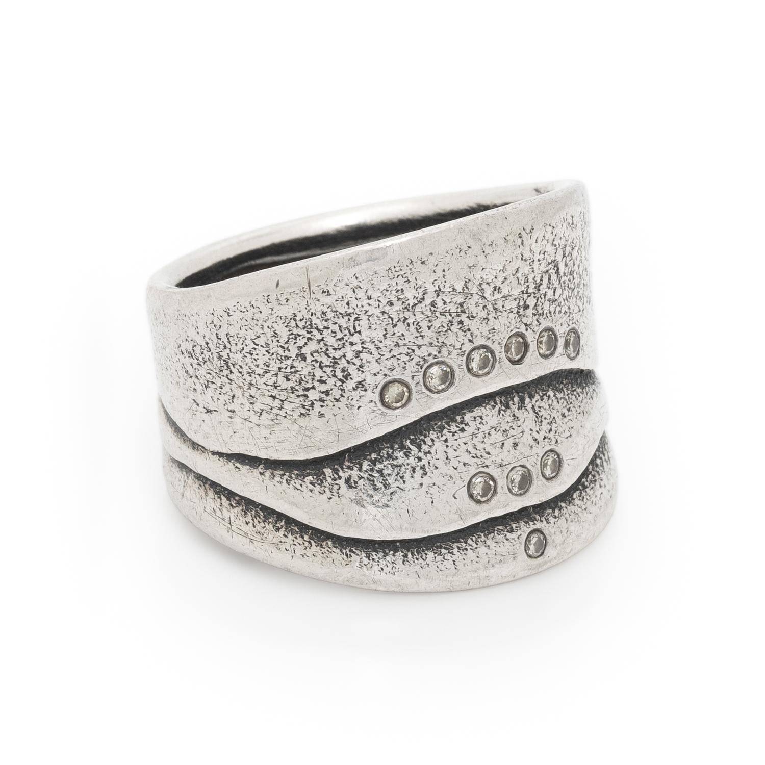 ATELIER ZOBEL, STERLING SILVER AND DIAMOND RING