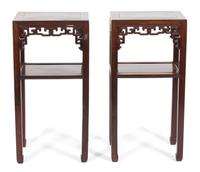 A Pair of Carved Chinese Rosewood Side Tables — LATE 19TH/20TH CENTURY