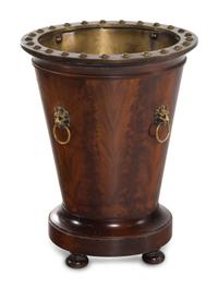 An Edwardian Brass Mounted Mahogany Log Bucket