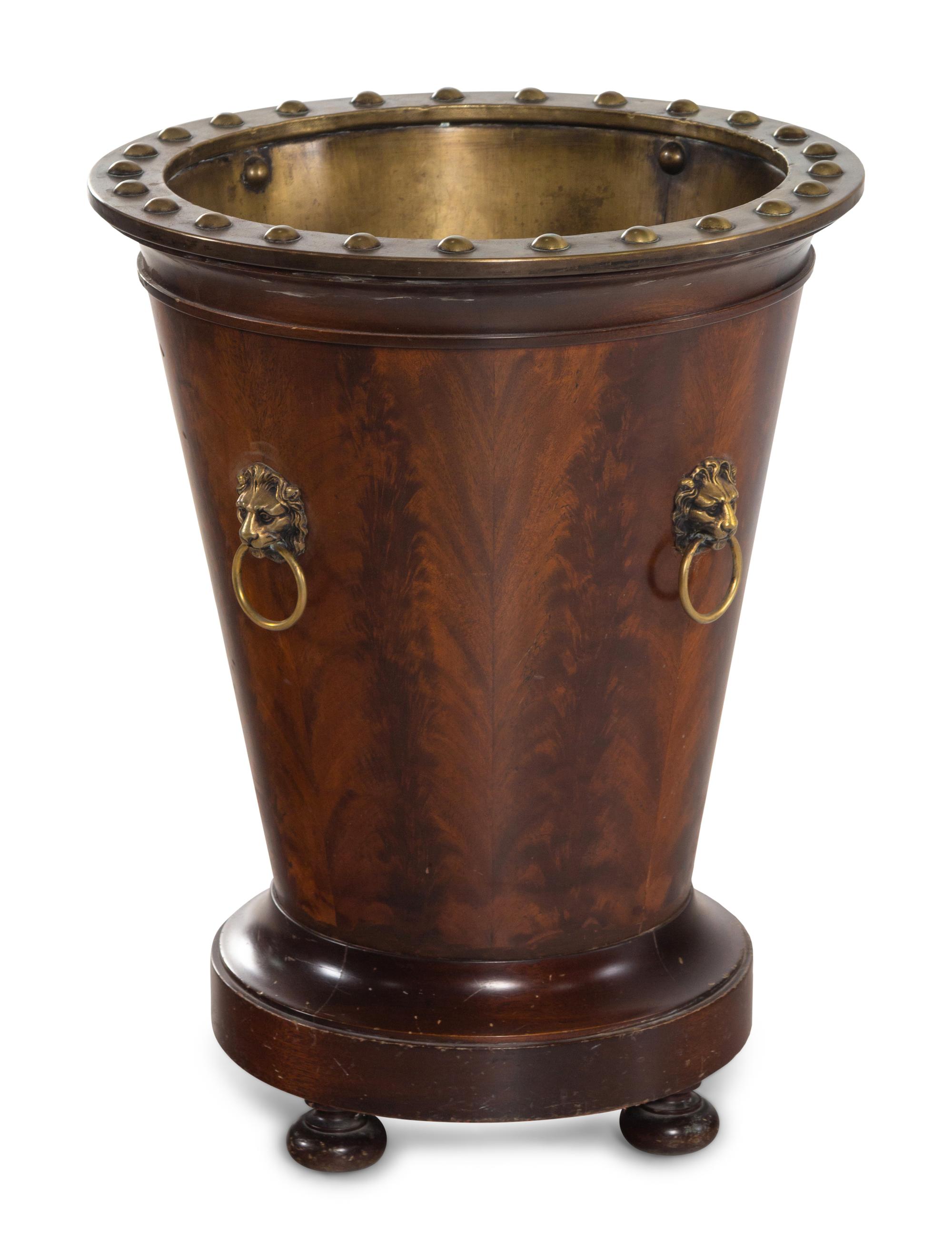 An Edwardian Brass Mounted Mahogany Log Bucket