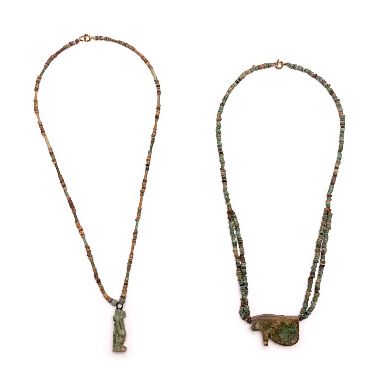 Two Egyptian Bead and Faience Necklaces