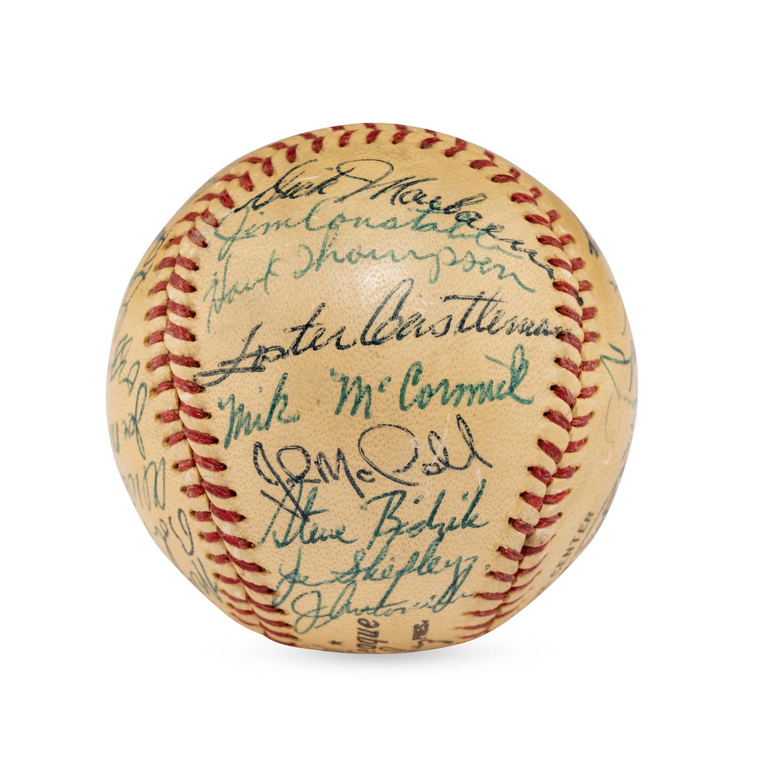 A 1957 New York Giants Team Signed Autograph Baseball Including Willie Mays (JSA Letter of Authenticity),