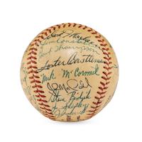 A 1957 New York Giants Team Signed Autograph Baseball Including Willie Mays (JSA Letter of Authenticity),