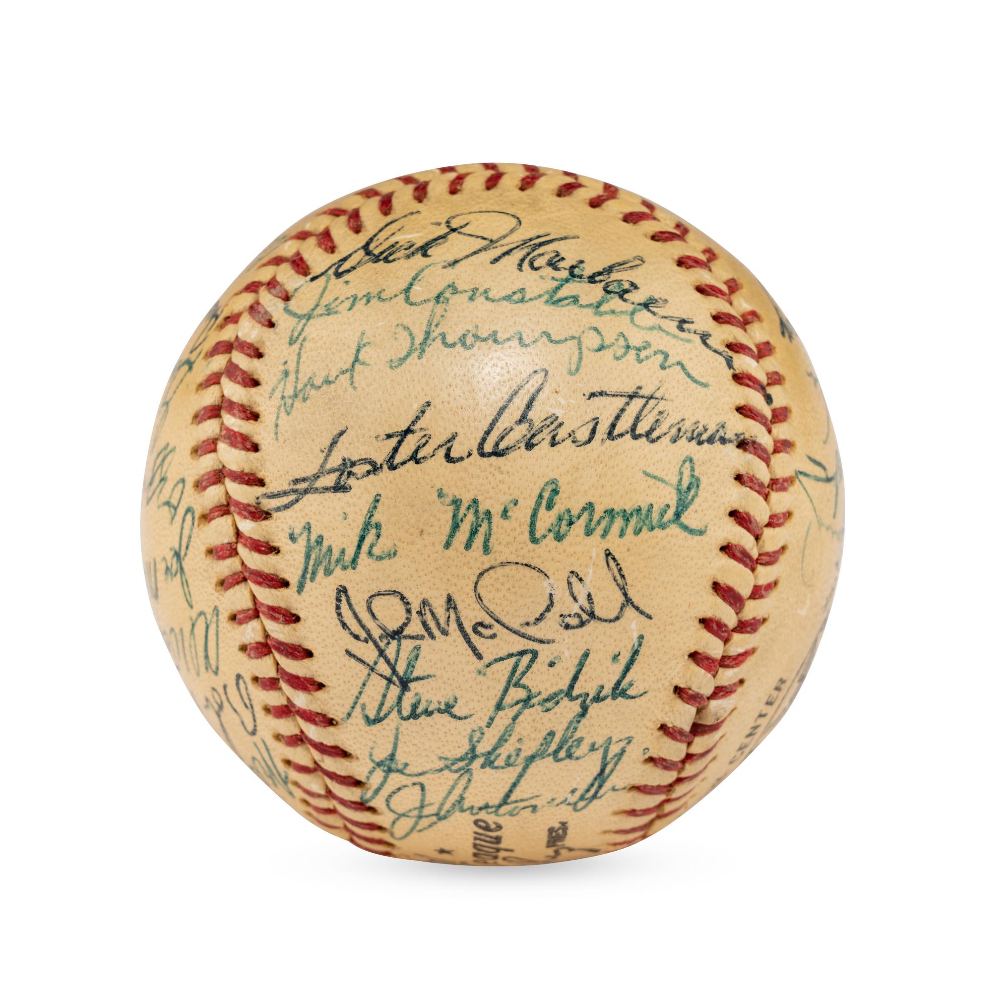 A 1957 New York Giants Team Signed Autograph Baseball Including Willie Mays (JSA Letter of Authenticity),