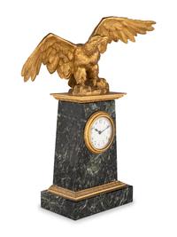 A Continental Marble and Gilt Bronze Eagle Clock