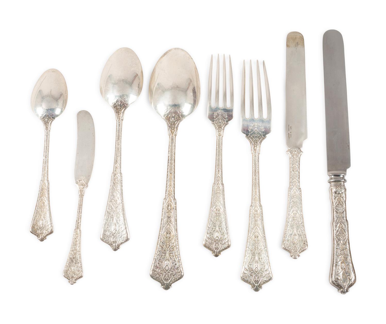 A Tiffany and Co. ' Persian' Silver Flatware Service